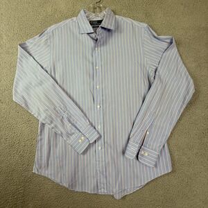 Polo Ralph‎ Lauren Estate Dress Shirt Mens 16 1/2 36/37 Blue Stripe